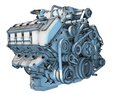 V8 Engine With Interior Parts 3d model