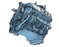 V8 Engine With Interior Parts 3D-Modell