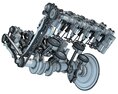 V8 Engine With Interior Parts Modello 3D