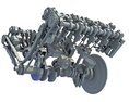 V8 Engine With Interior Parts 3d model