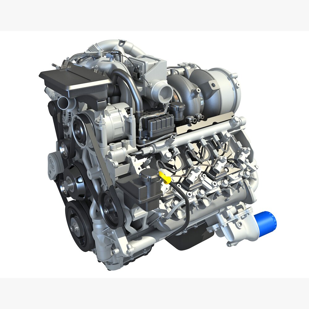 V8 Turbo Engine 3D model