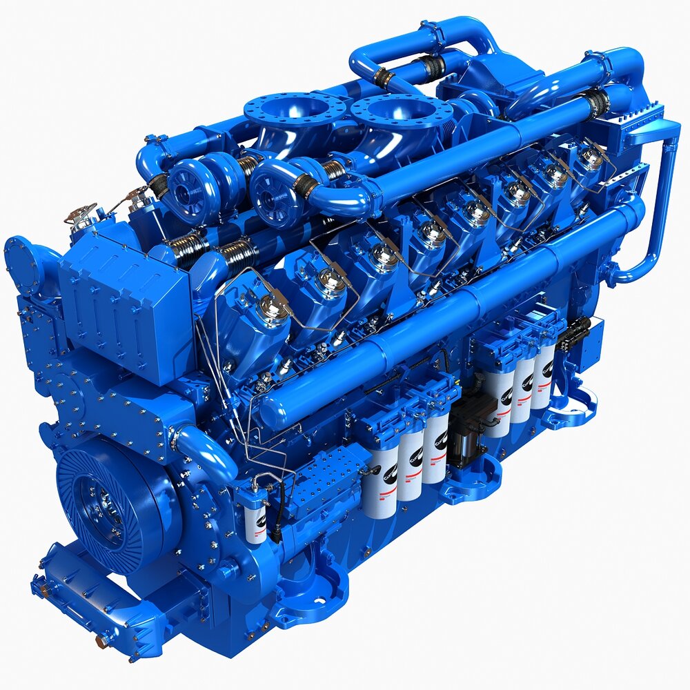 V12 Diesel Engine 3D model