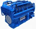 V12 Diesel Engine 3D-Modell
