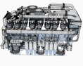 V12 Diesel Engine Modello 3D