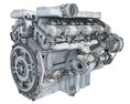 V12 Engine Full With Cutaway 3D 모델 