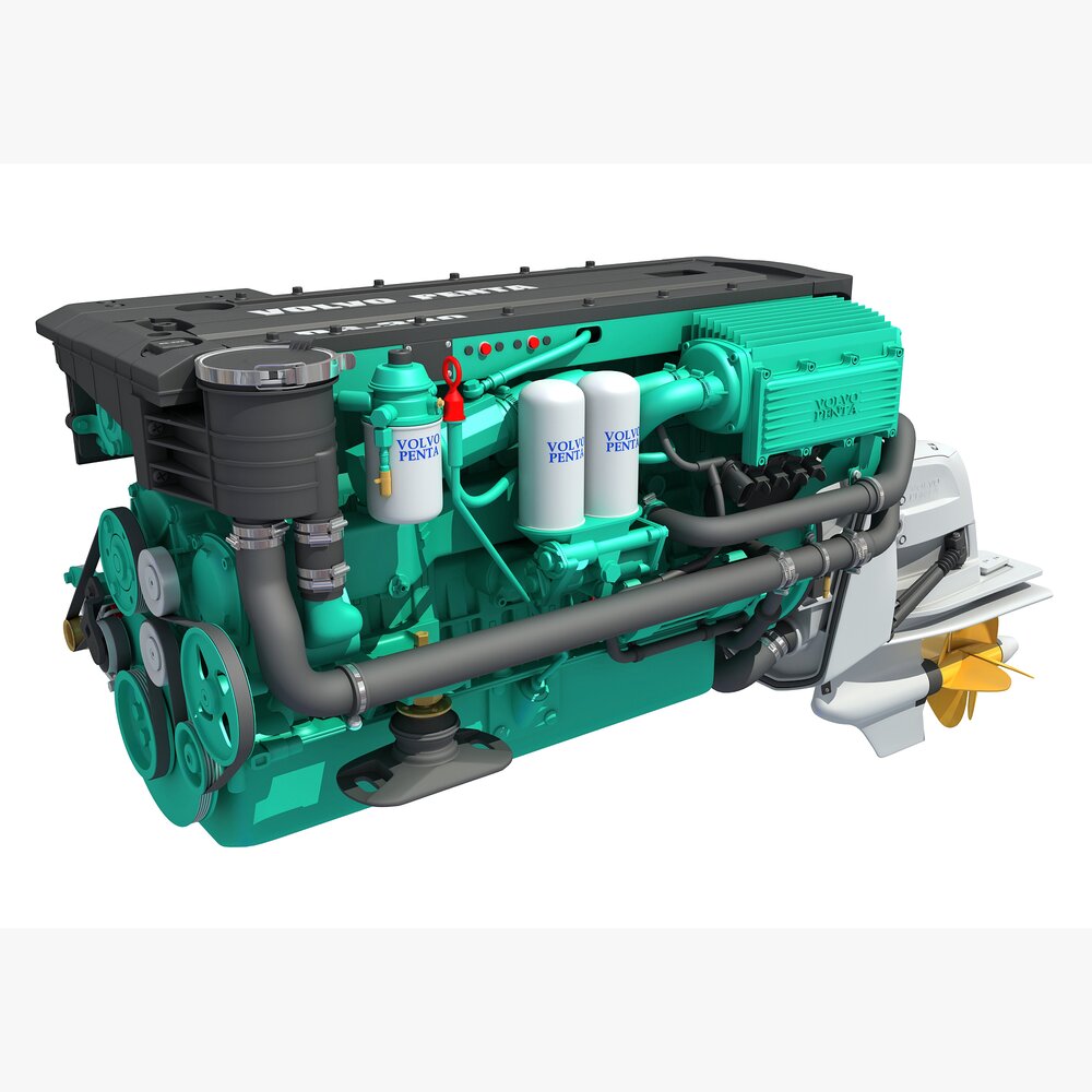 Volvo Penta Marine Engine 3D 모델 