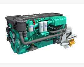 Volvo Penta Powerboat Engine 3D 모델 