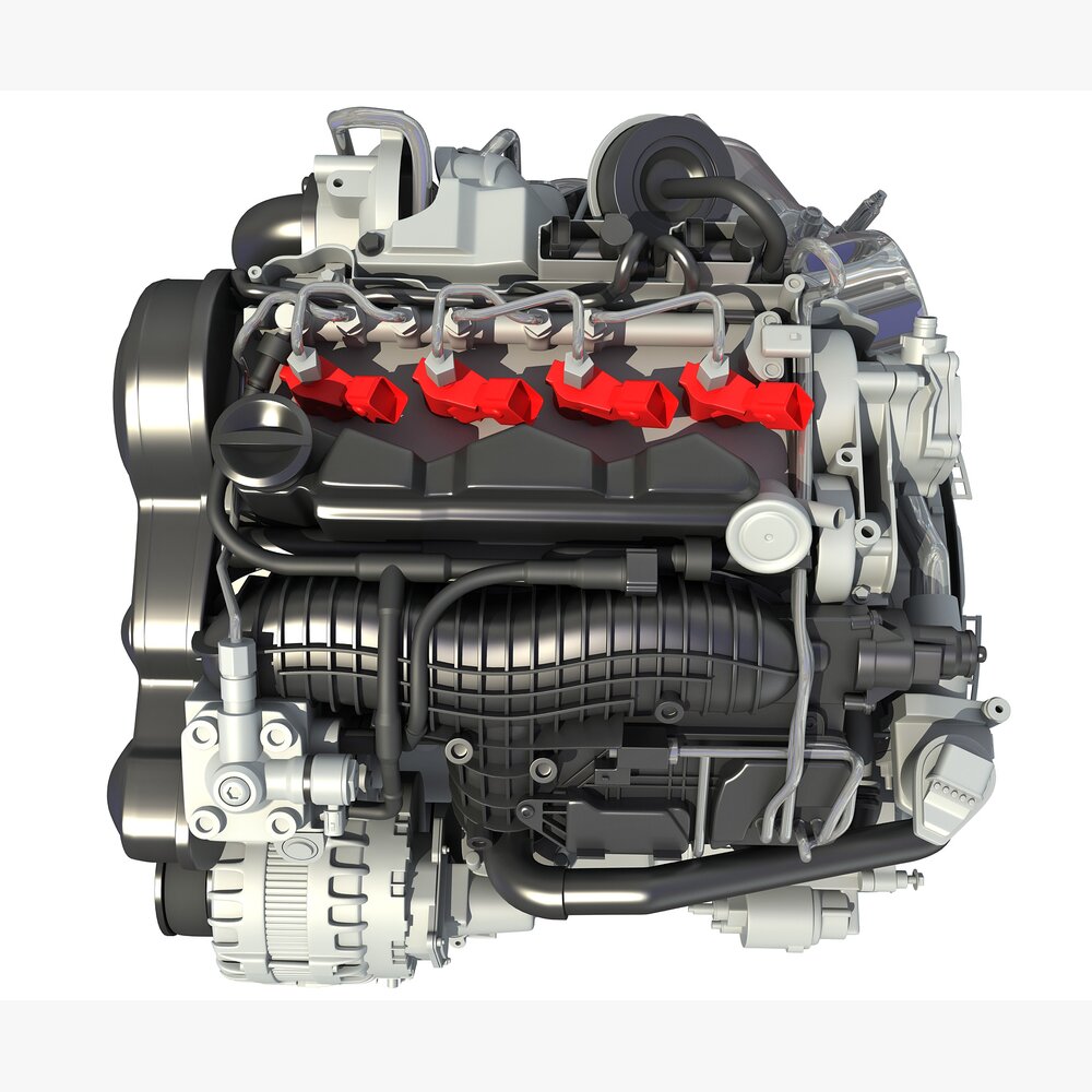 Volvo Supercharged Diesel Engine S60 T6 Drive-E 3d model