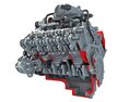 Cutaway Animated V8 Engine 3D 모델 