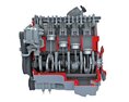 Cutaway Animated V8 Engine Modelo 3D
