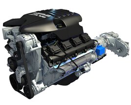 Dodge Ram V8 Engine and Transmission 3D model