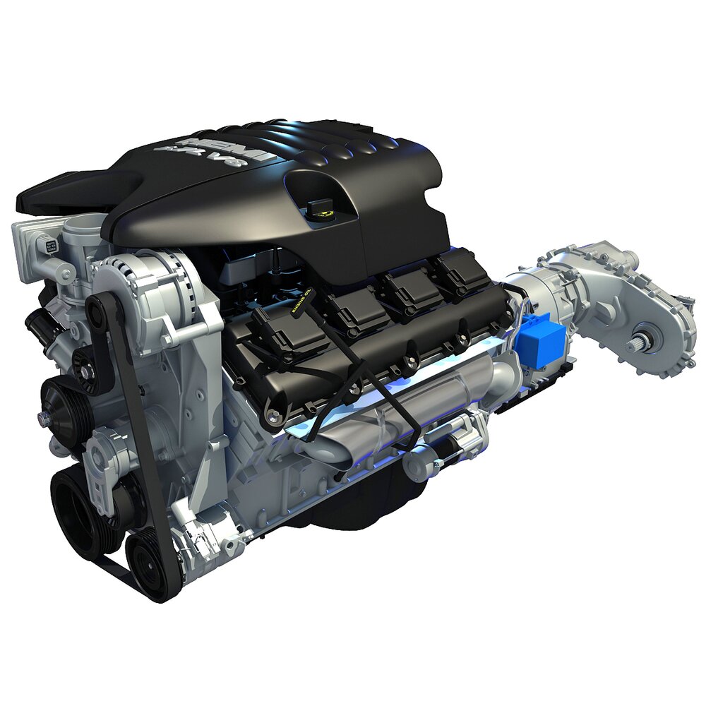 Dodge Ram V8 Engine and Transmission 3D模型