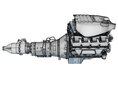 Dodge Ram V8 Engine and Transmission 3D 모델 