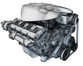 Dodge Ram V8 Engine and Transmission 3d model