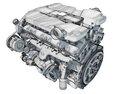 V12 Engine With Interior Parts 3Dモデル