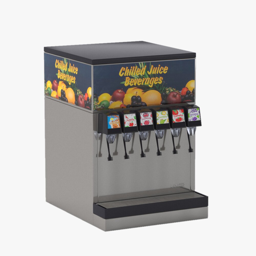 6 Flavor Counter Electric Juice Fountain System Modèle 3D