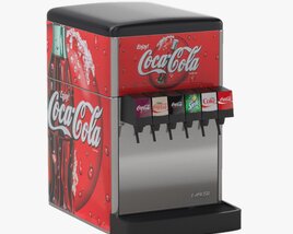 6 Flavor Counter Electric Soda Fountain System 3D model