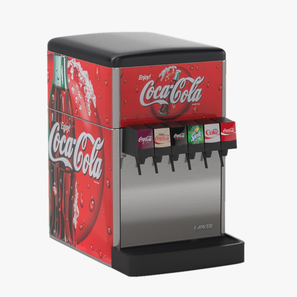 6 Flavor Counter Electric Soda Fountain System Modello 3D