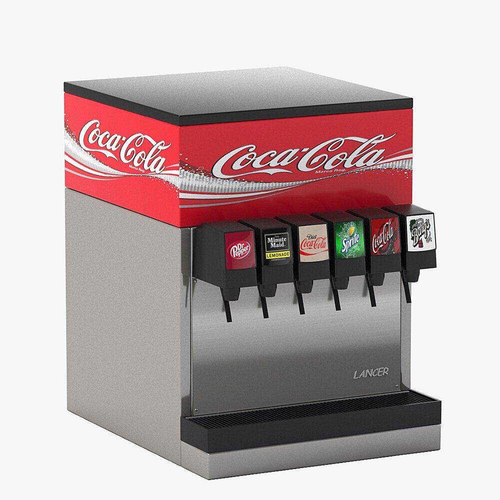 6 Flavor Counter Electric Soda Fountain System 2 3D model