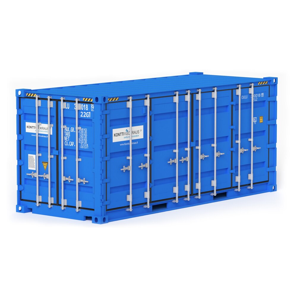 20 ft Cube Open Side Shipping Cargo Container 01 3D model