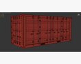 20 ft Cube Open Side Shipping Cargo Container 01 3D модель