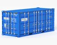 20 ft Cube Open Side Shipping Cargo Container 01 3D-Modell