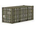 20 ft Military Container Green Colour Modèle 3d