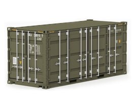 20 ft Military Container Green Colour 3D model