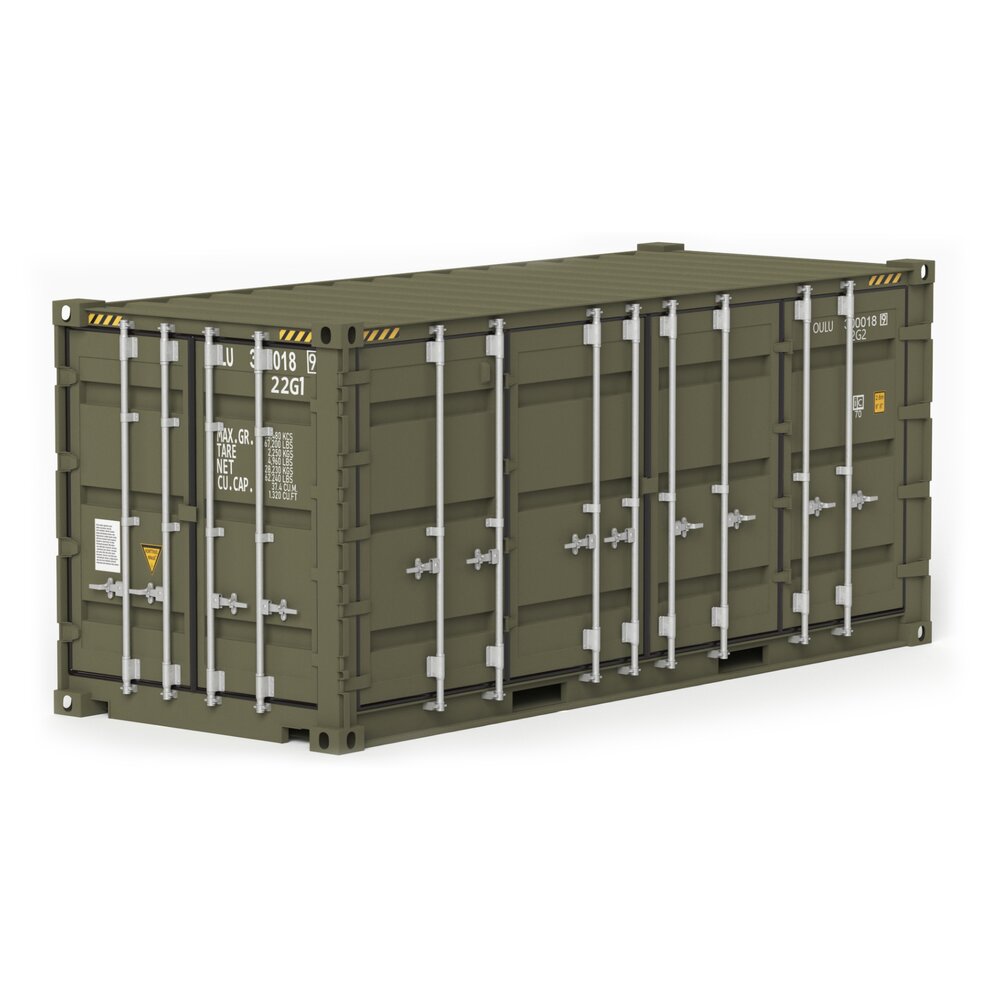 20 ft Military Container Green Colour Modelo 3d