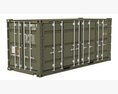 20 ft Military Container Green Colour 3D 모델 