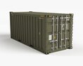 20 ft Military Container Green Colour Modèle 3d