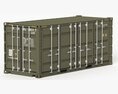 20 ft Military Container Green Colour 3D модель