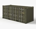 20 ft Military Container Green Colour 3D 모델 