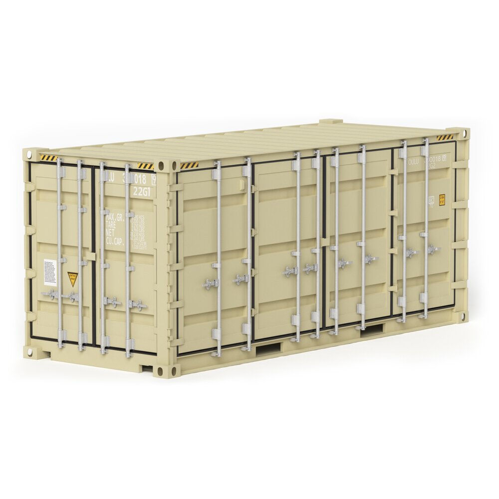 20 ft Military Container Sand Colour 3D-Modell