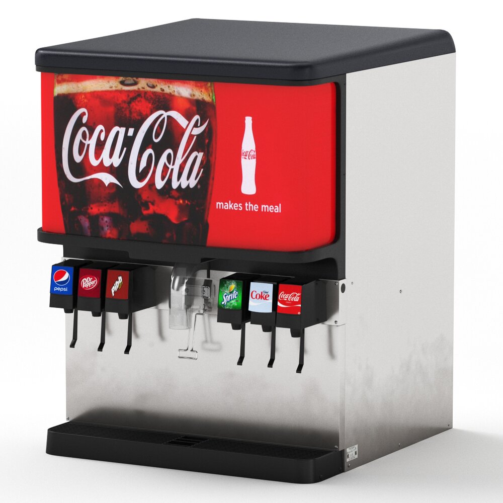 6 Flavor Ice and Beverage Soda Fountain System Modello 3D