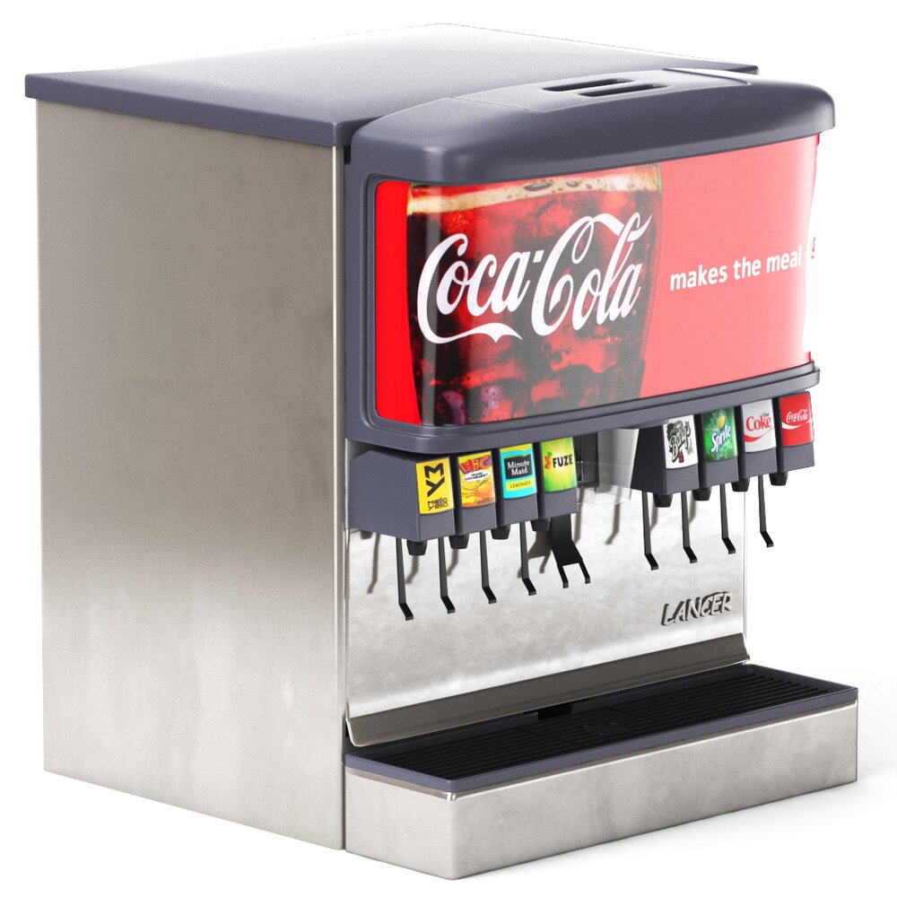 8 Flavor Ice and Beverage Soda Fountain 02 3D模型