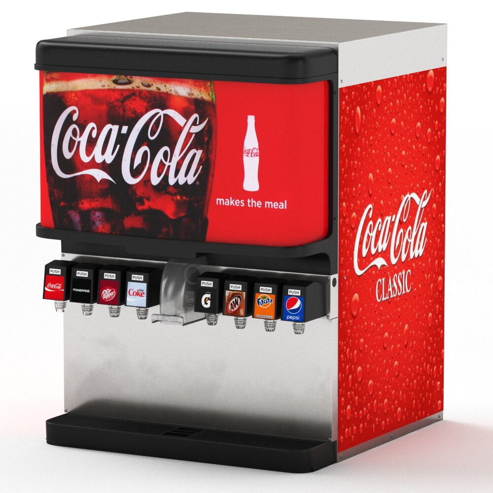 8 Flavor Ice and Beverage Soda Fountain System Modelo 3D