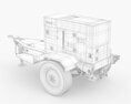 60 KW Diesel Generator With Trailer 3d model back view
