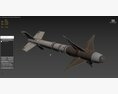 AIM-9X Sidewinder Missile Modello 3D vista laterale