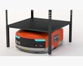 Amazon Kiva Robot With Warehouse Rack 3d model