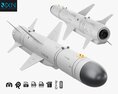 Anti-Ship Missile X-35U 3d model top view