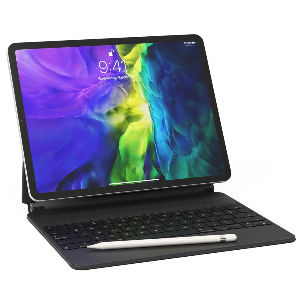 Apple ipad Pro 2020 and Magic Keyboard With apple-pencil 3Dモデル