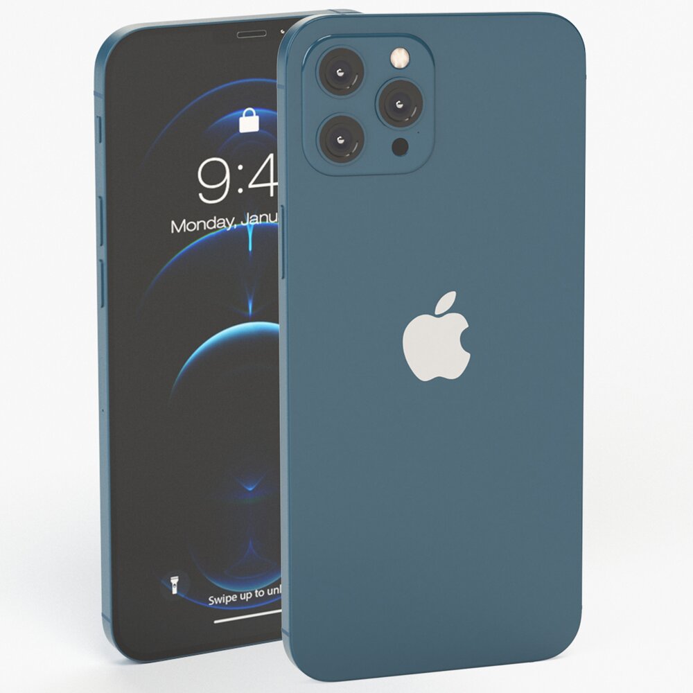 Apple iPhone 12 Pro Max Pacific Blue 3D model