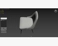 Ball And Cast Kitchen Upholstered Dining Chair 3d model