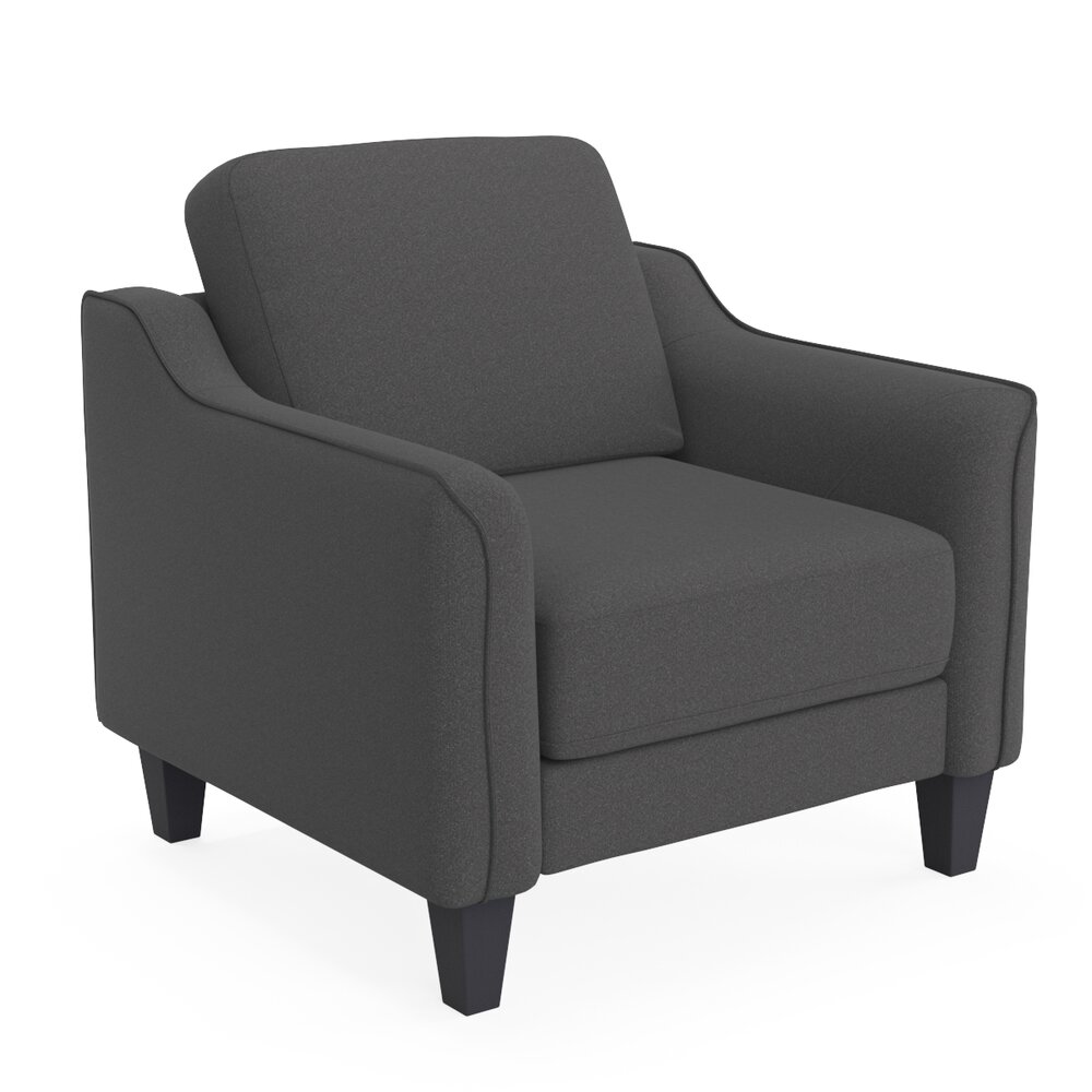 Benjara Fabric Upholstered Chair 3D-Modell