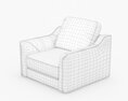 Benjara Fabric Upholstered Chair 3D 모델 