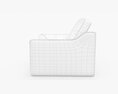Benjara Fabric Upholstered Chair 3D-Modell