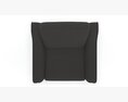 Benjara Fabric Upholstered Chair 3D 모델 