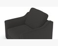 Benjara Fabric Upholstered Chair Modello 3D