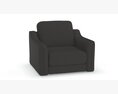 Benjara Fabric Upholstered Chair Modèle 3d